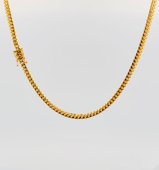 14K solid Yellow gold Miami Cuban Link Chain.